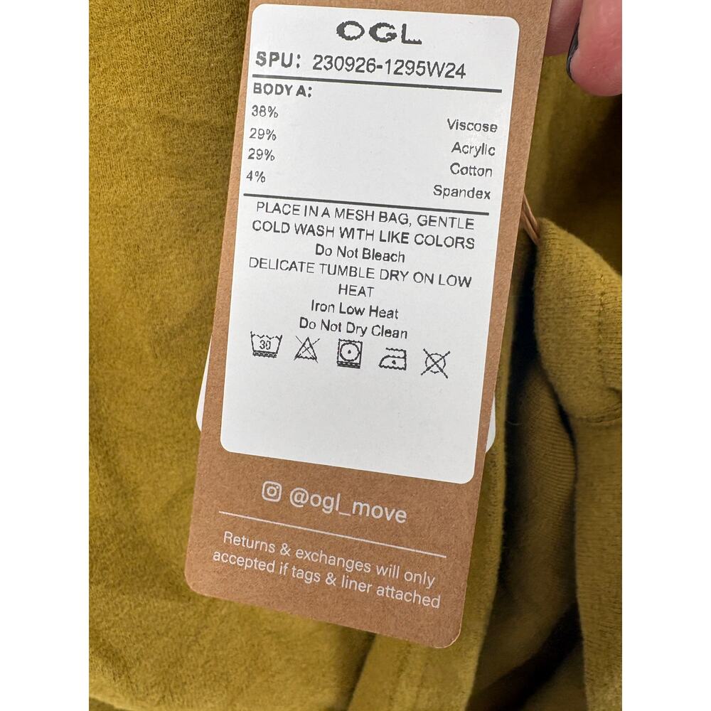 OGL Top Size S NEW ProWarm Thermal Ruched Sides Tuckable Mockneck Ginger Green - Picture 7 of 13